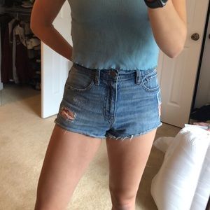 Ralph Lauren denim & supply distressed patchwork jean shorts